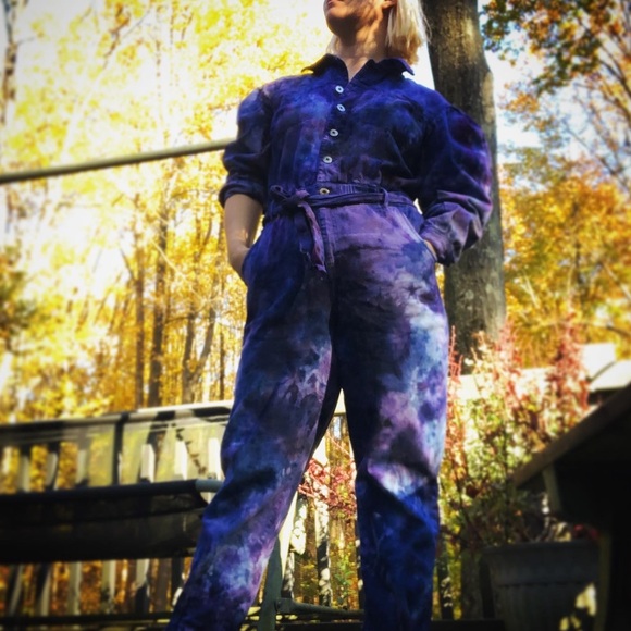 Denim INK International Concepts Ice Dyed Jumpsuit Size 8 - Picture 4 of 6